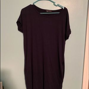 Blue summer dress longer with pockets